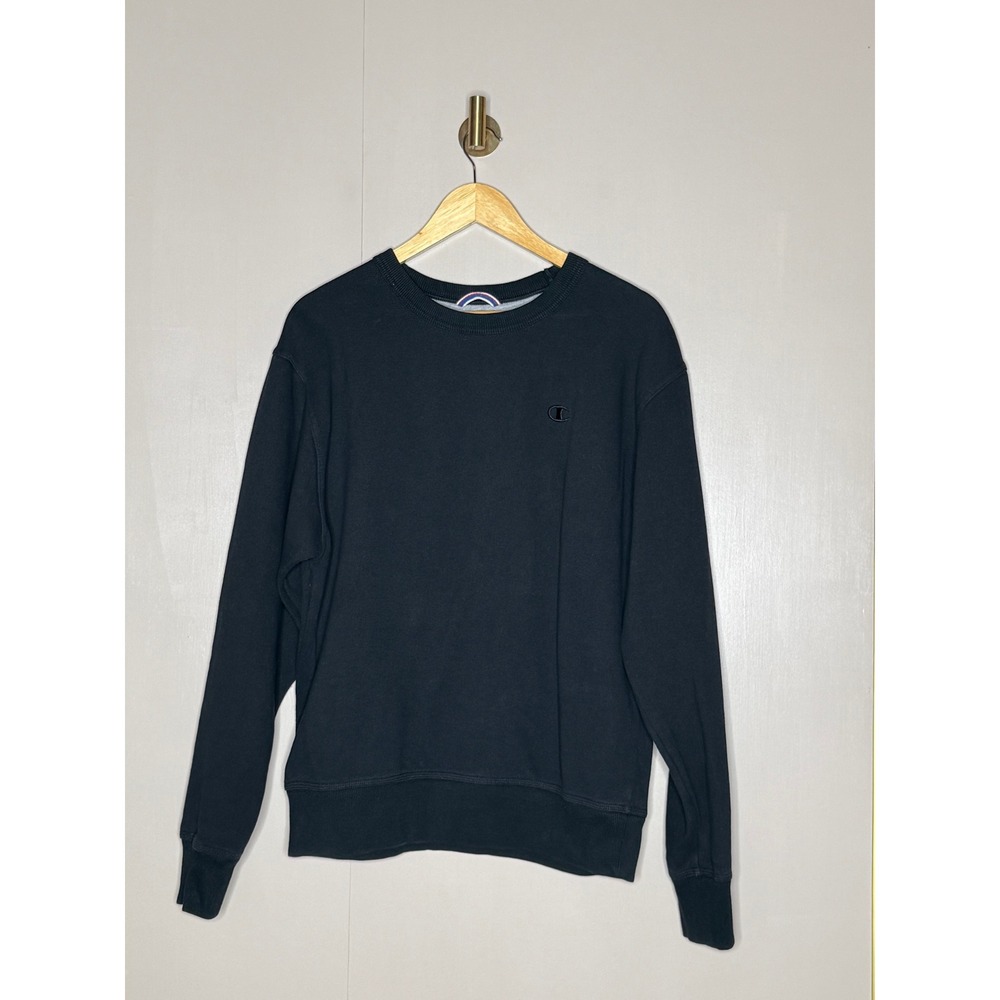 Champion Mens Crewneck‎ Sweatshirt Black Authentic Athleticwear Size Medium M